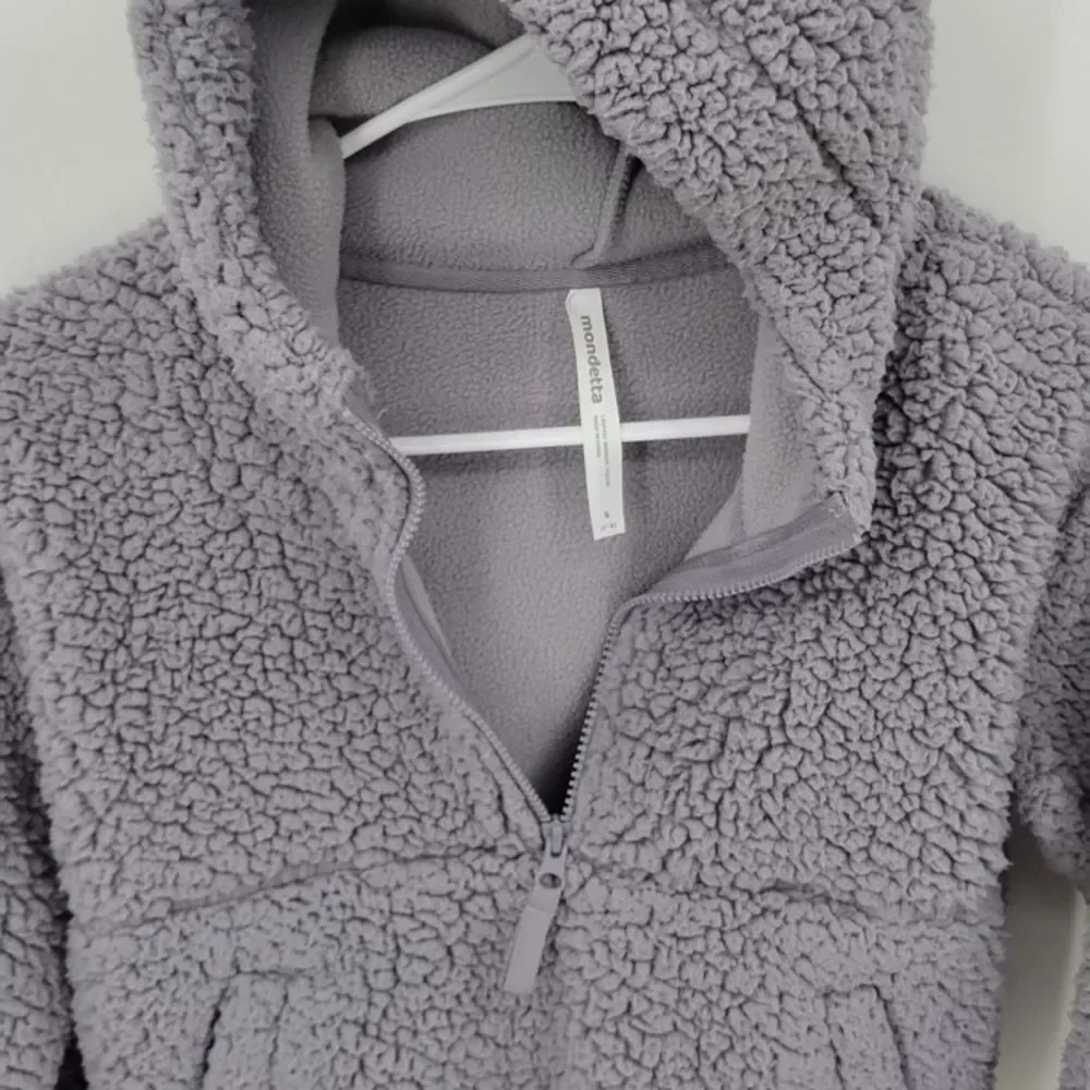 Mondetta Light Purple Girls Sherpa Jacket Pullover Hoodie Cozy Sweatshirt S 7/8